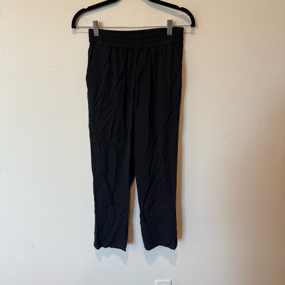 Everlane Black 100% Wool Pull On Cropped Ankle Pants Womens Size 2 Classic